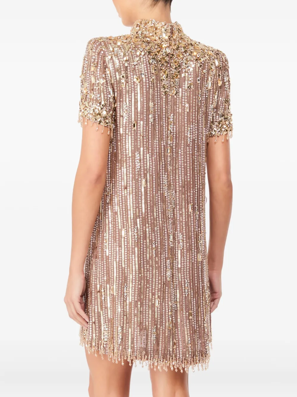 Jenny Packham Snapdragon mini-jurk met pailletten Beige