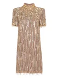 Jenny Packham Snapdragon sequin-embellished mini dress - Neutrals