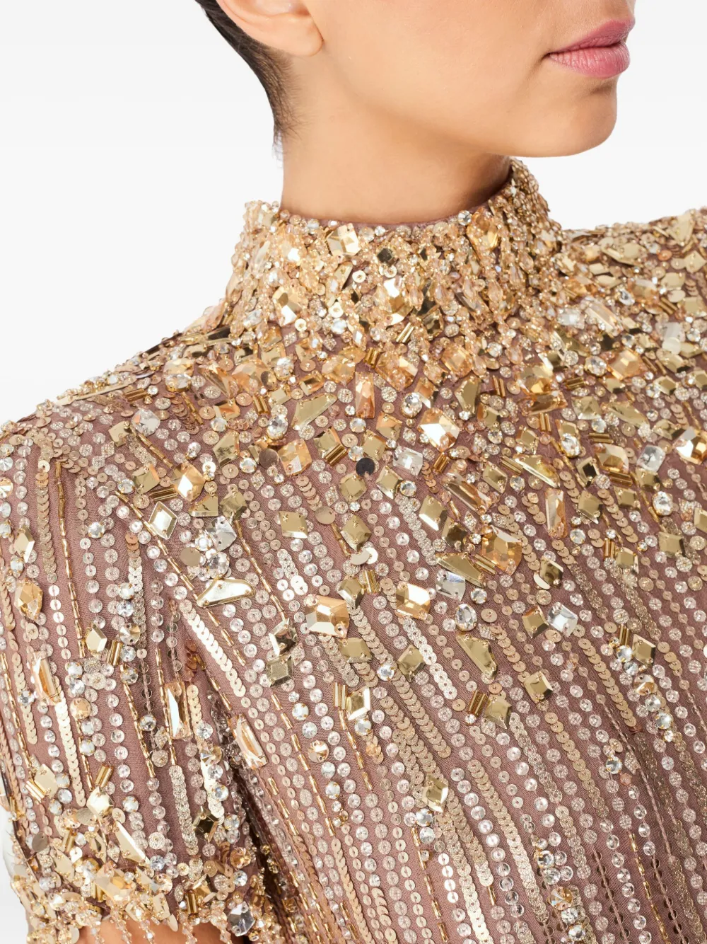 Jenny Packham Snapdragon mini-jurk met pailletten Beige