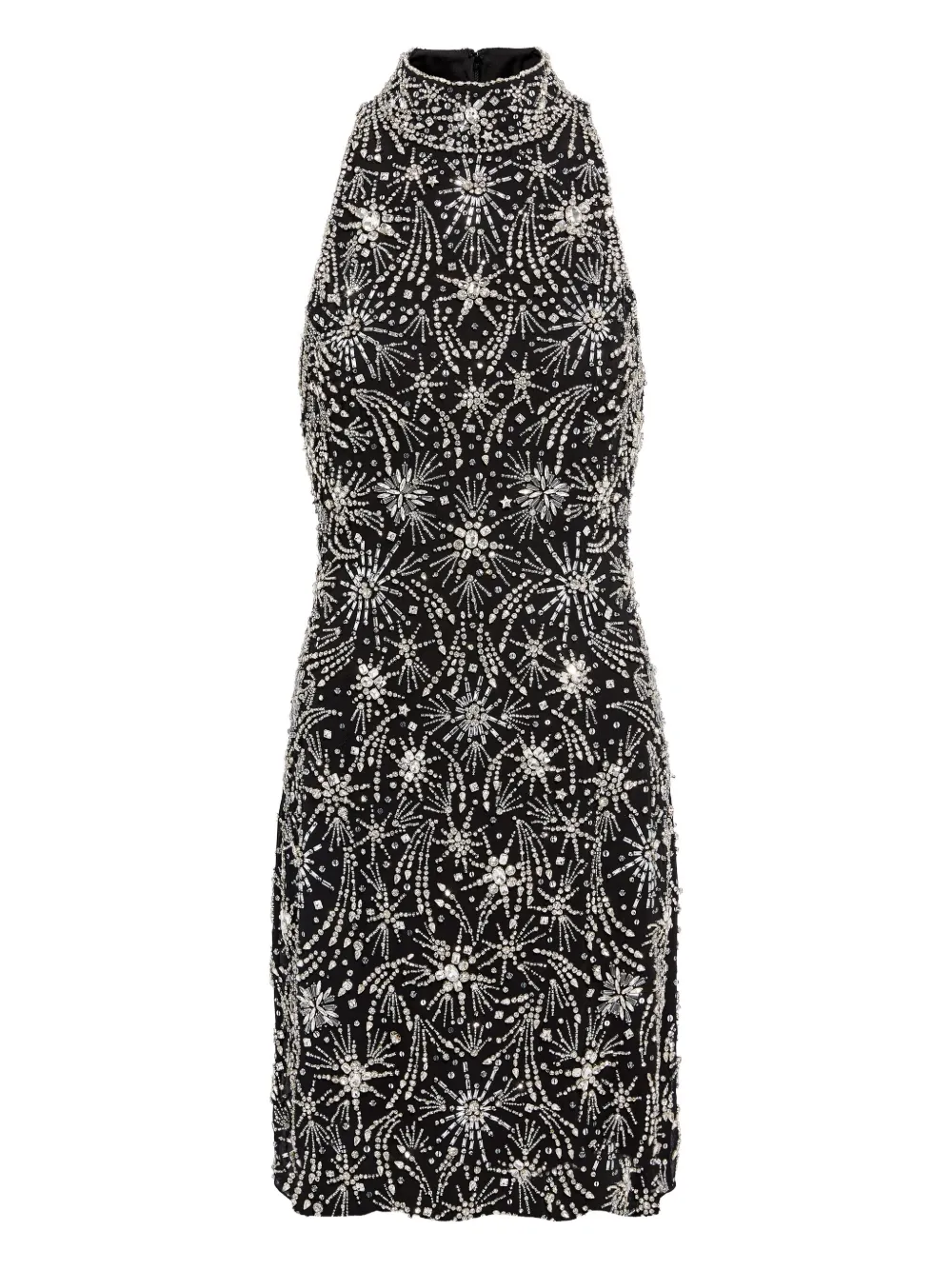 Jenny Packham Starry Night Embellished Mini Dress In Black