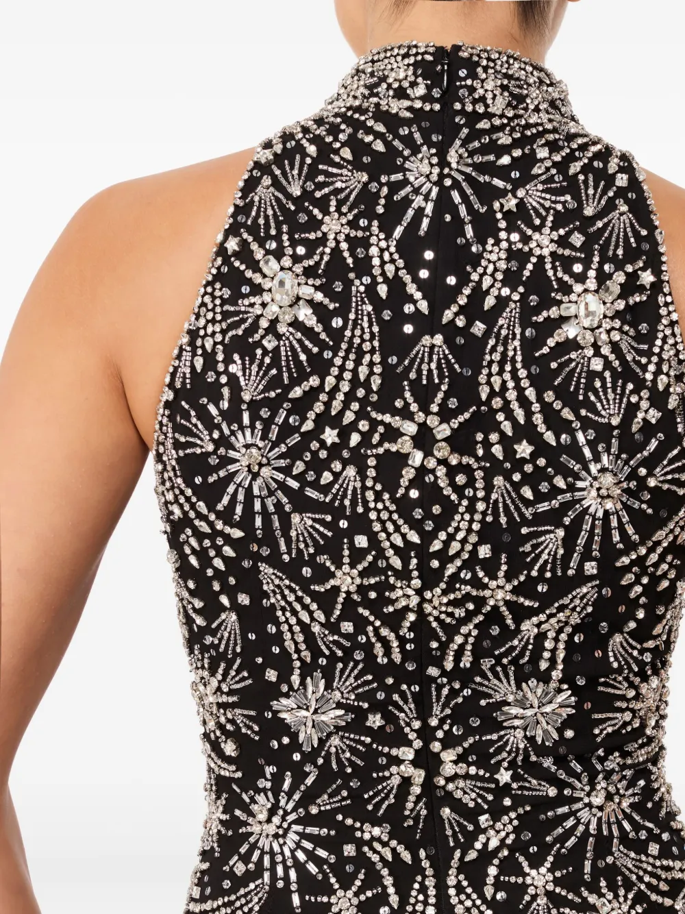 Jenny Packham Starry Night Embellished Mini Dress In Black
