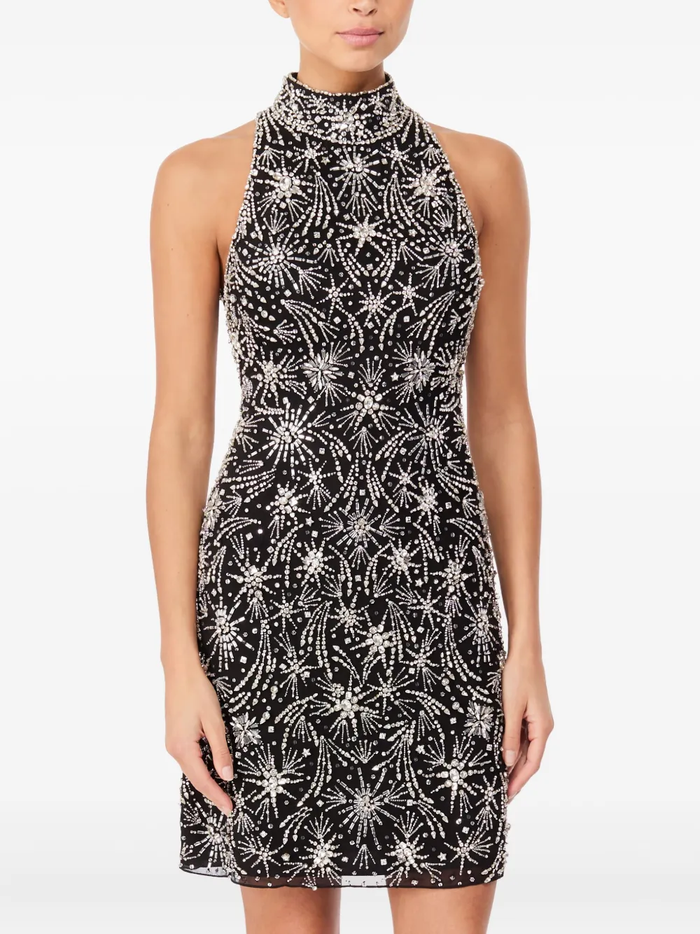 Jenny Packham Starry Night verfraaide mini-jurk - Zwart