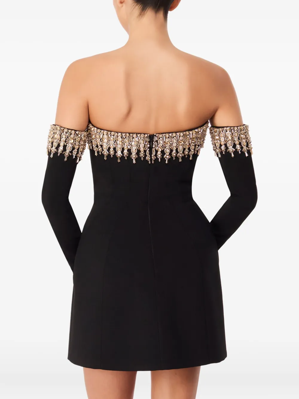 Jenny Packham Love Bubble off-shoulder mini dress - Zwart