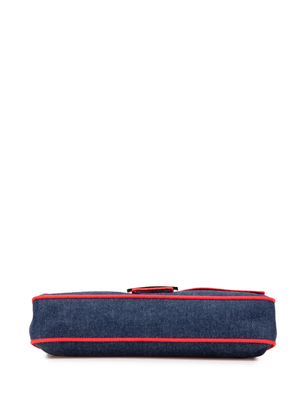 Pre-owned Fendi 2000-2010 Large Denim Baguette Satchel In Blue
