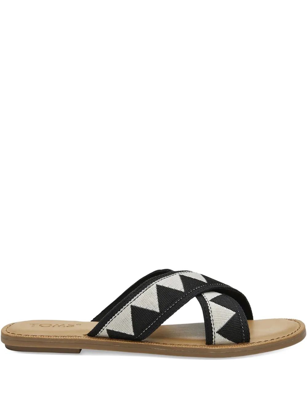 Toms Viv geometric-pattern cross-strap sandals Black