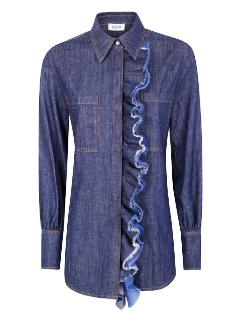 Aviù ruffled denim shirt