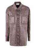 Aviù sequin-embellished pocket denim jacket - Brown