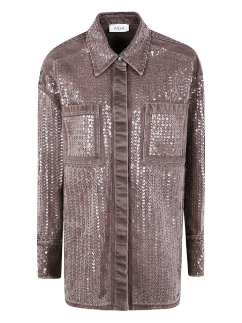 Aviù Giacca denim con paillettes