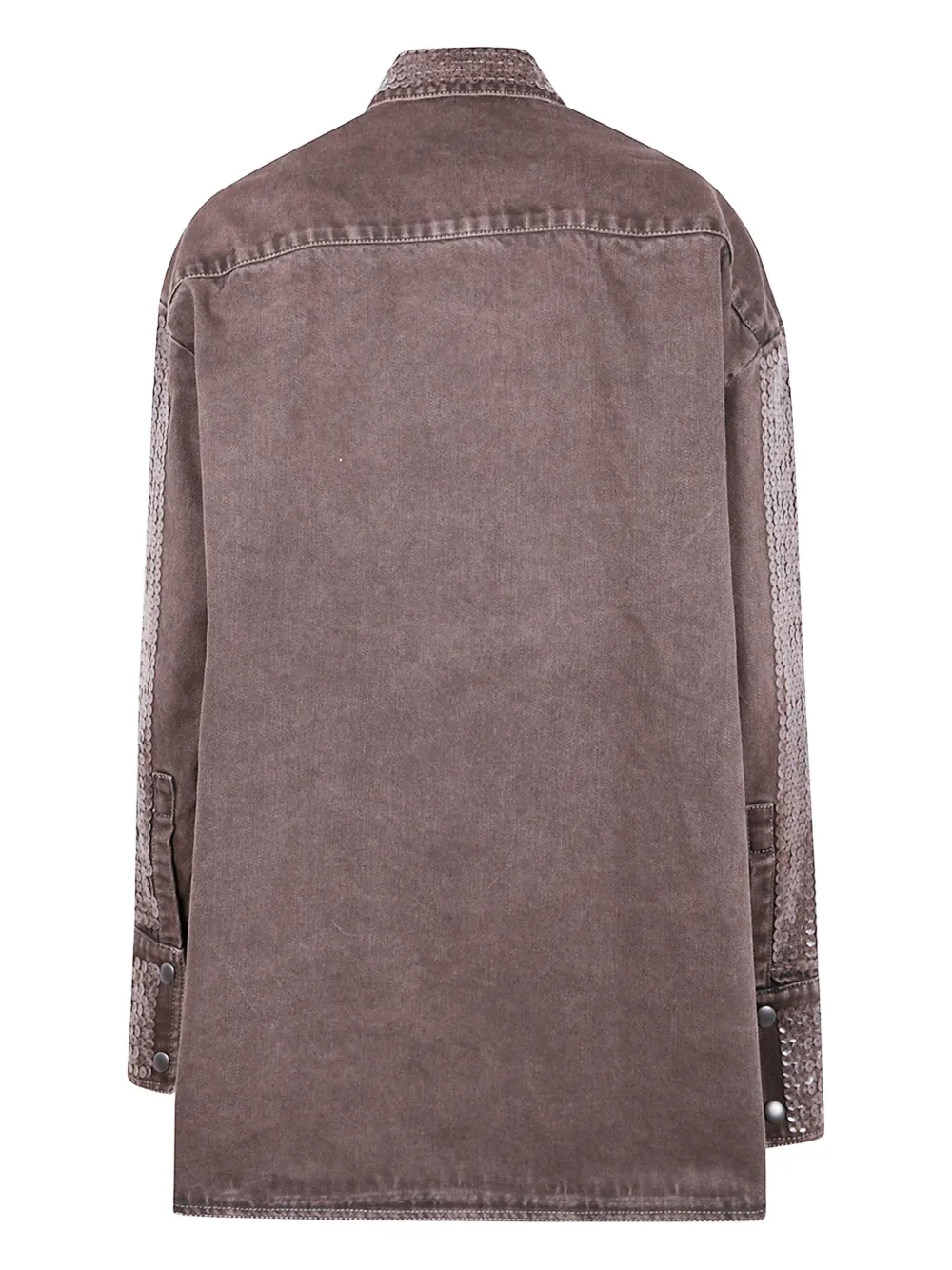Aviù Denim jack met pailletten en zak Bruin