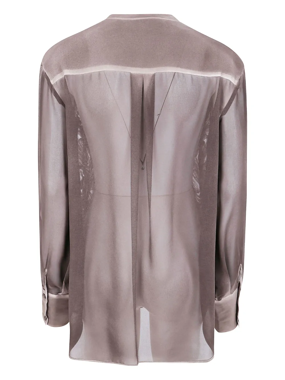 Aviù rose-embellished silk shirt - Beige