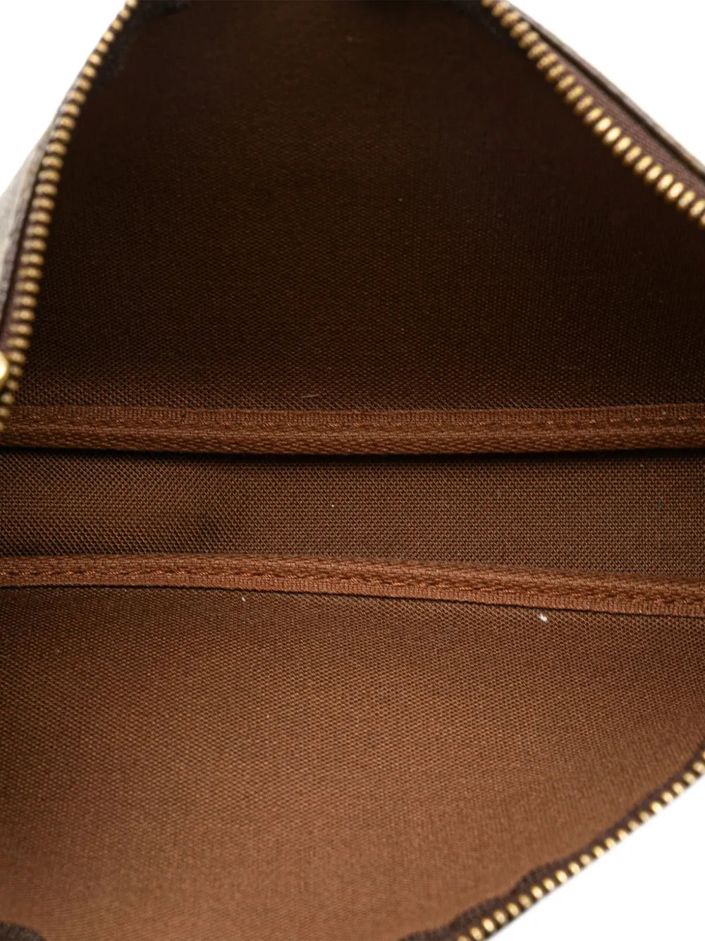 Pre-owned Louis Vuitton 2005 Monogram Pochette Accessoires Shoulder Bag In Brown