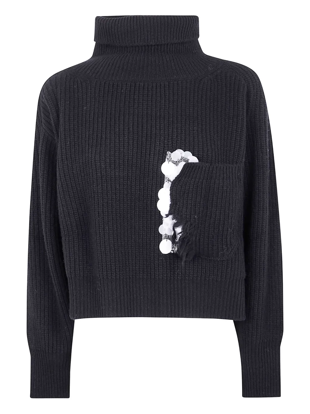 Aviù roll-neck sequin-pocket sweater | Black | Image 1