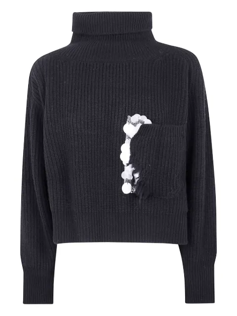 Aviù roll-neck sequin-pocket sweater