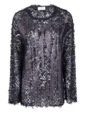 Aviù sequin-embellished frayed sweater - Black