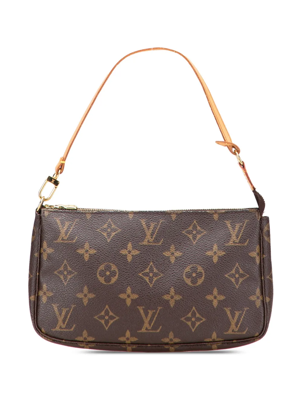 Pre-owned Louis Vuitton 2003 Monogram Pochette Accessoires Shoulder Bag In Brown