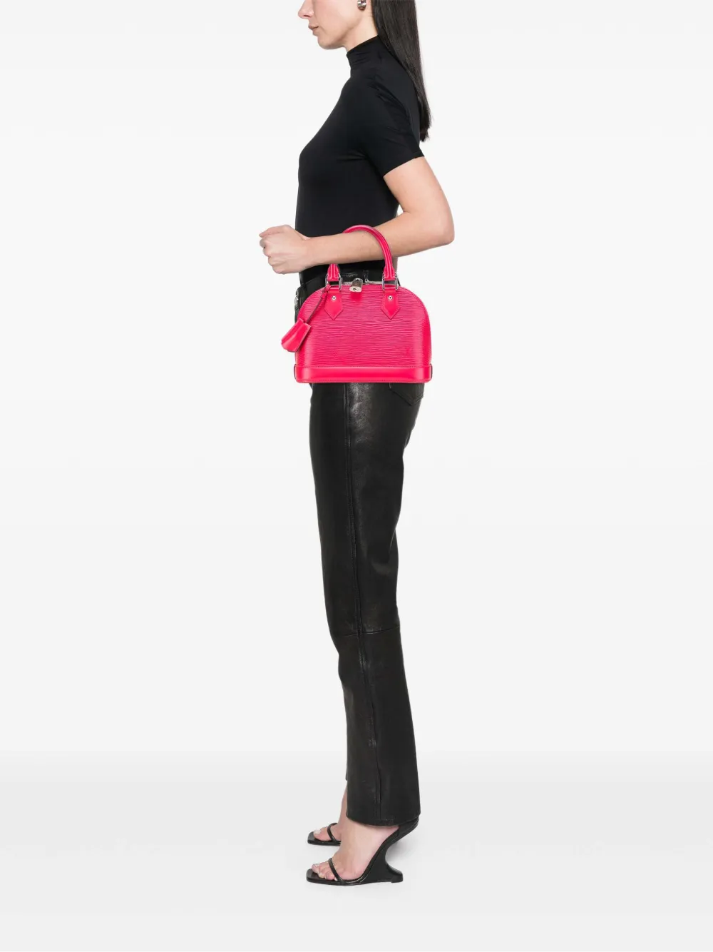 Pre-owned Louis Vuitton 2017 Epi Alma Bb Satchel In Pink