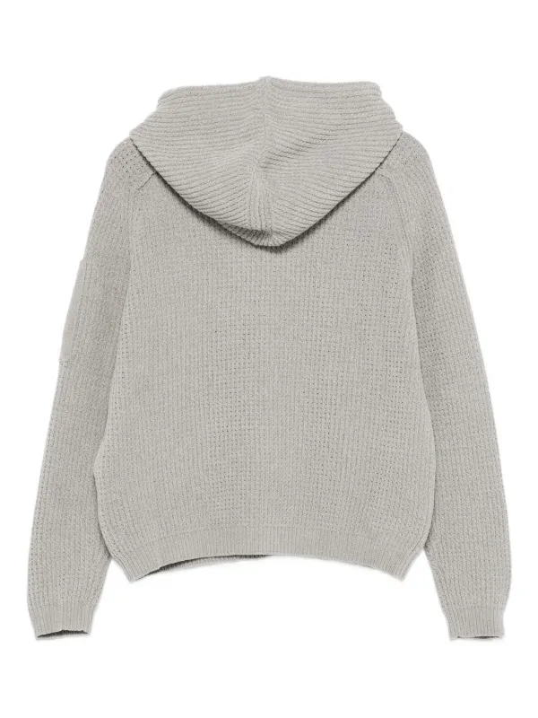 Company Kids waffle-knit Cotton Hoodie Grey FARFETCH IN