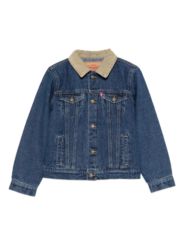 Levi's Kids corduroy-collar Denim Jacket Blue FARFETCH IN