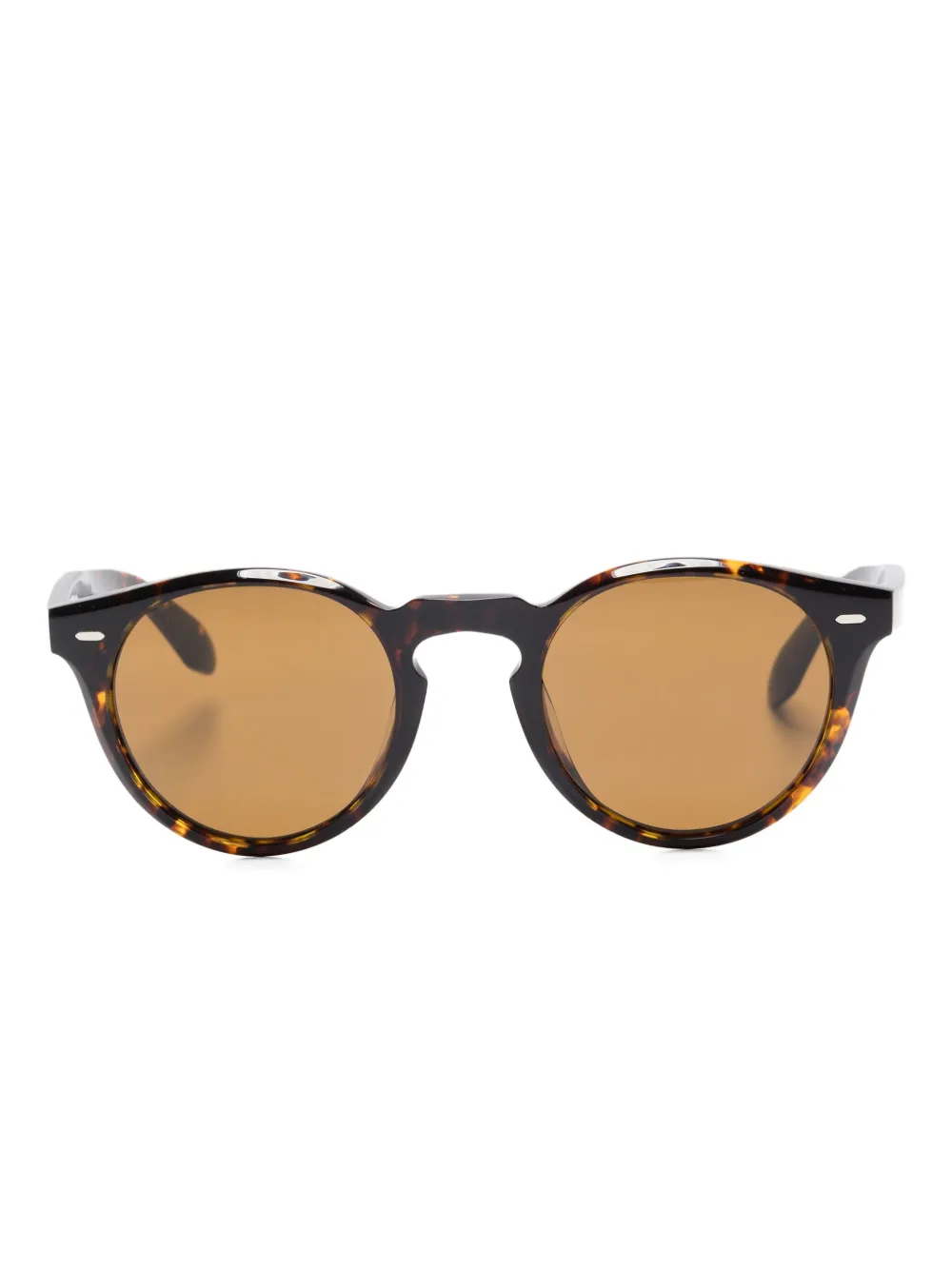 Oliver Peoples tortoiseshell round-frame sunglasses - Marrone
