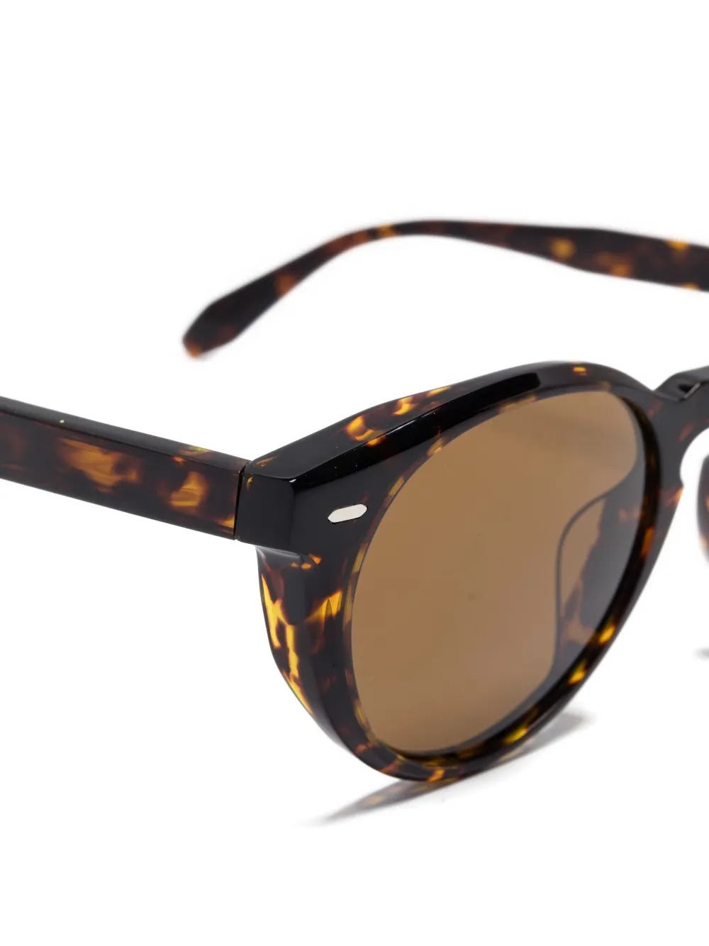 Oliver Peoples Zonnebril met rond montuur Bruin