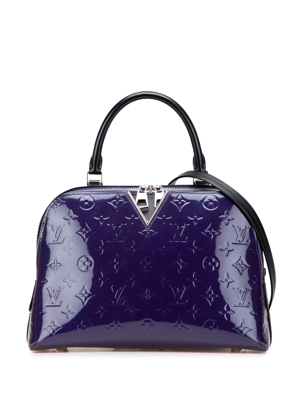 Pre-owned Louis Vuitton 2016 Monogram Vernis Melrose Satchel In Purple