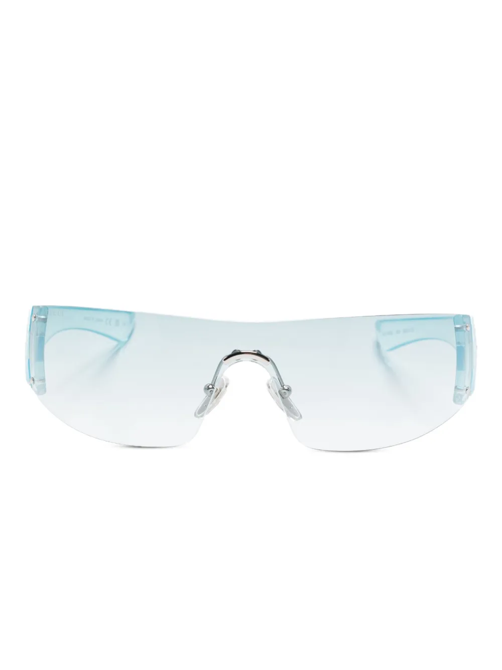 Gucci Eyewear crystal-embellished shield sunglasses Blauw