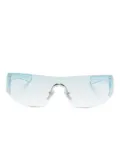 Gucci Eyewear crystal-embellished shield sunglasses - Blue