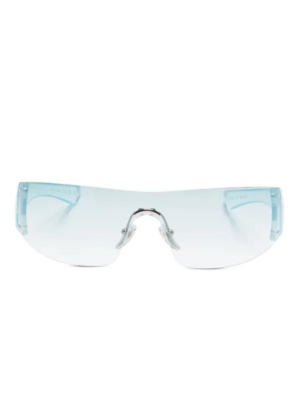Gucci Eyewear ビジュートリム シールドサングラス | ブルー | FARFETCH JP