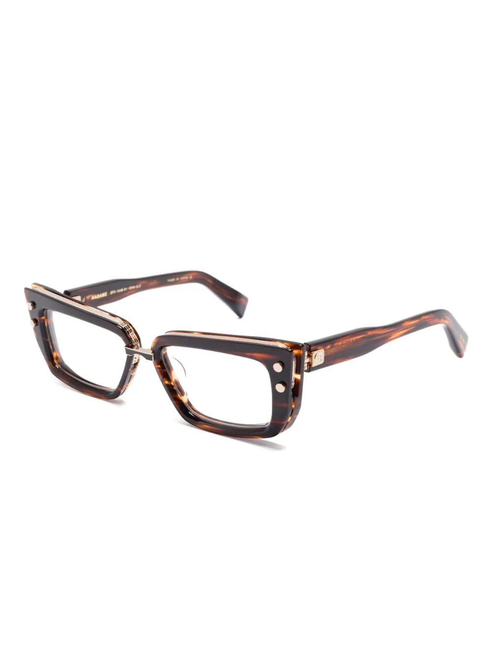 Balmain Eyewear Madame gold-detail rectangle glasses | Men | Image 2