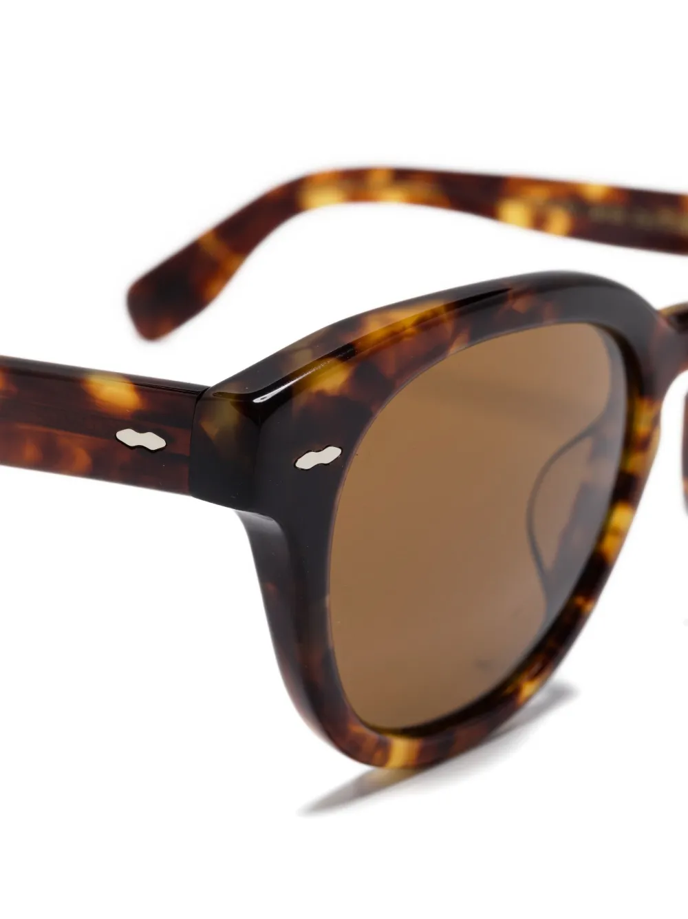 Oliver Peoples Zonnebril met rond montuur Bruin