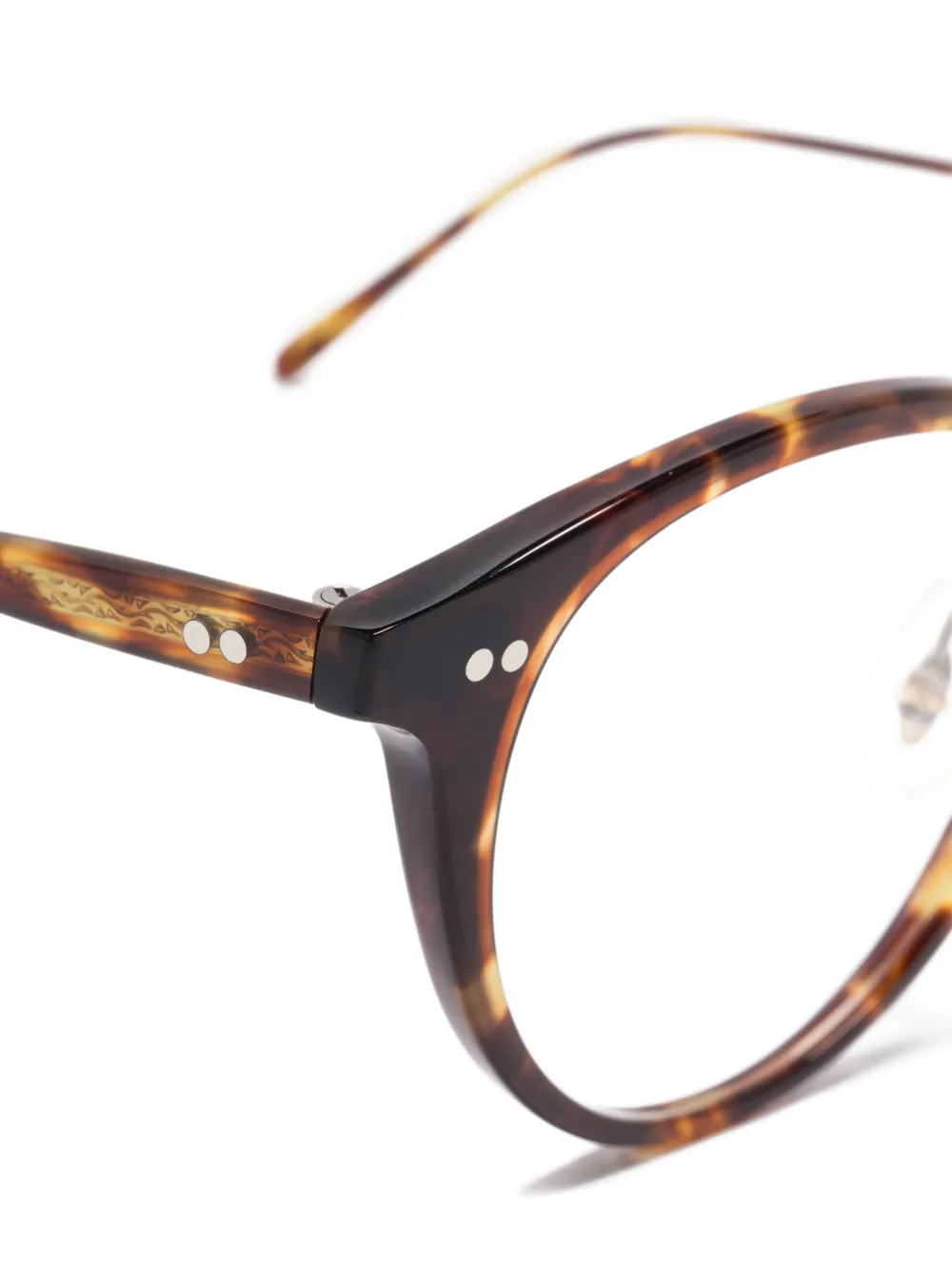 Oliver Peoples Sarelle bril met rond montuur van schildpadschild-effect Bruin