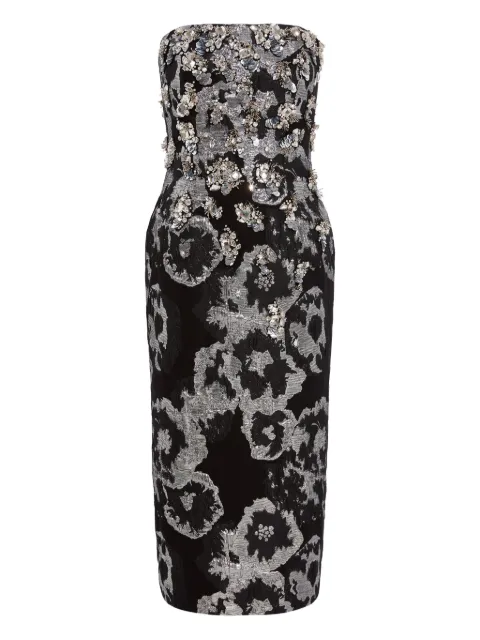 Jenny Packham floral-print embellished midi dress