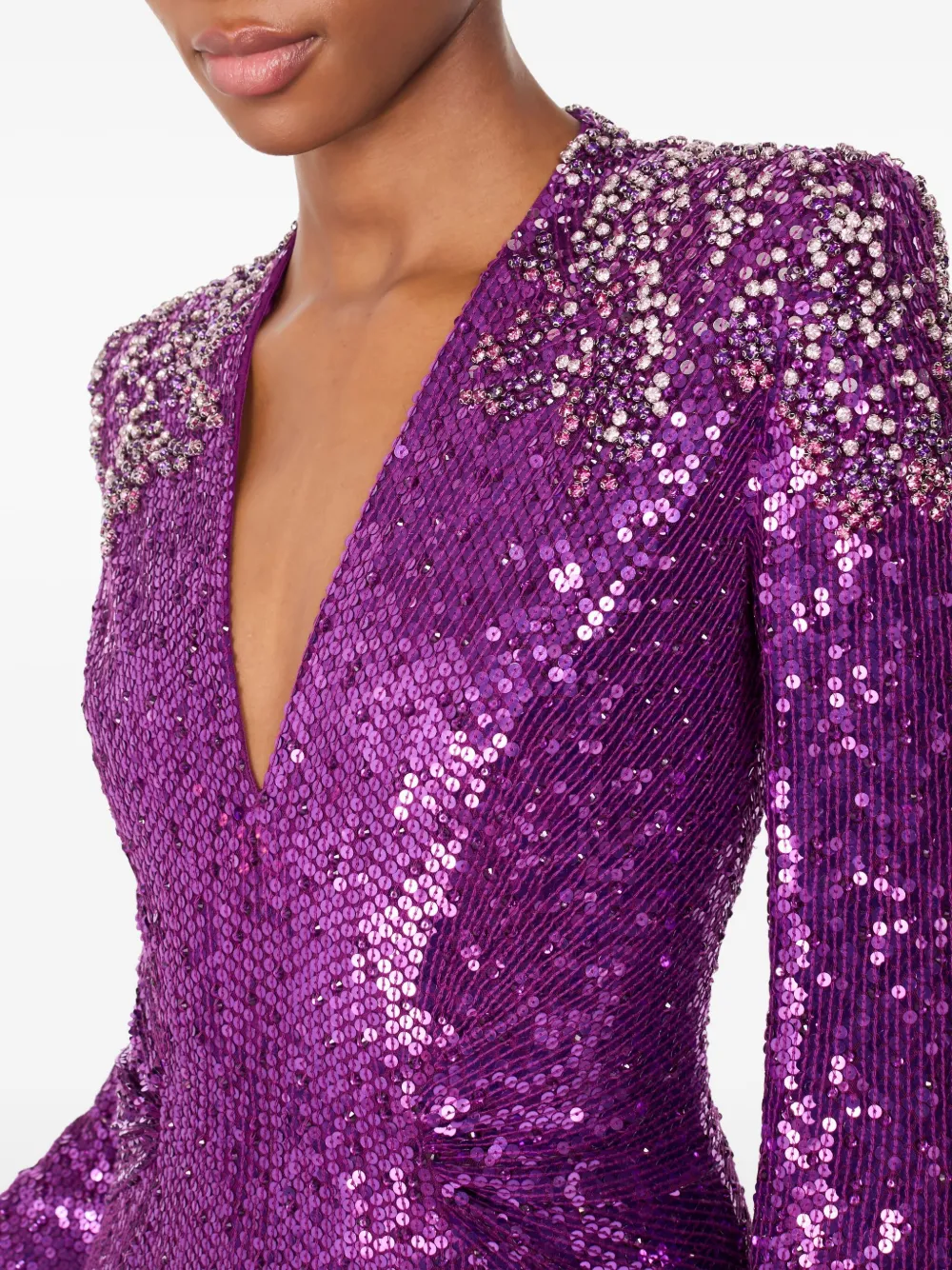 Jenny Packham Maxi-jurk verfraaid met pailletten Paars