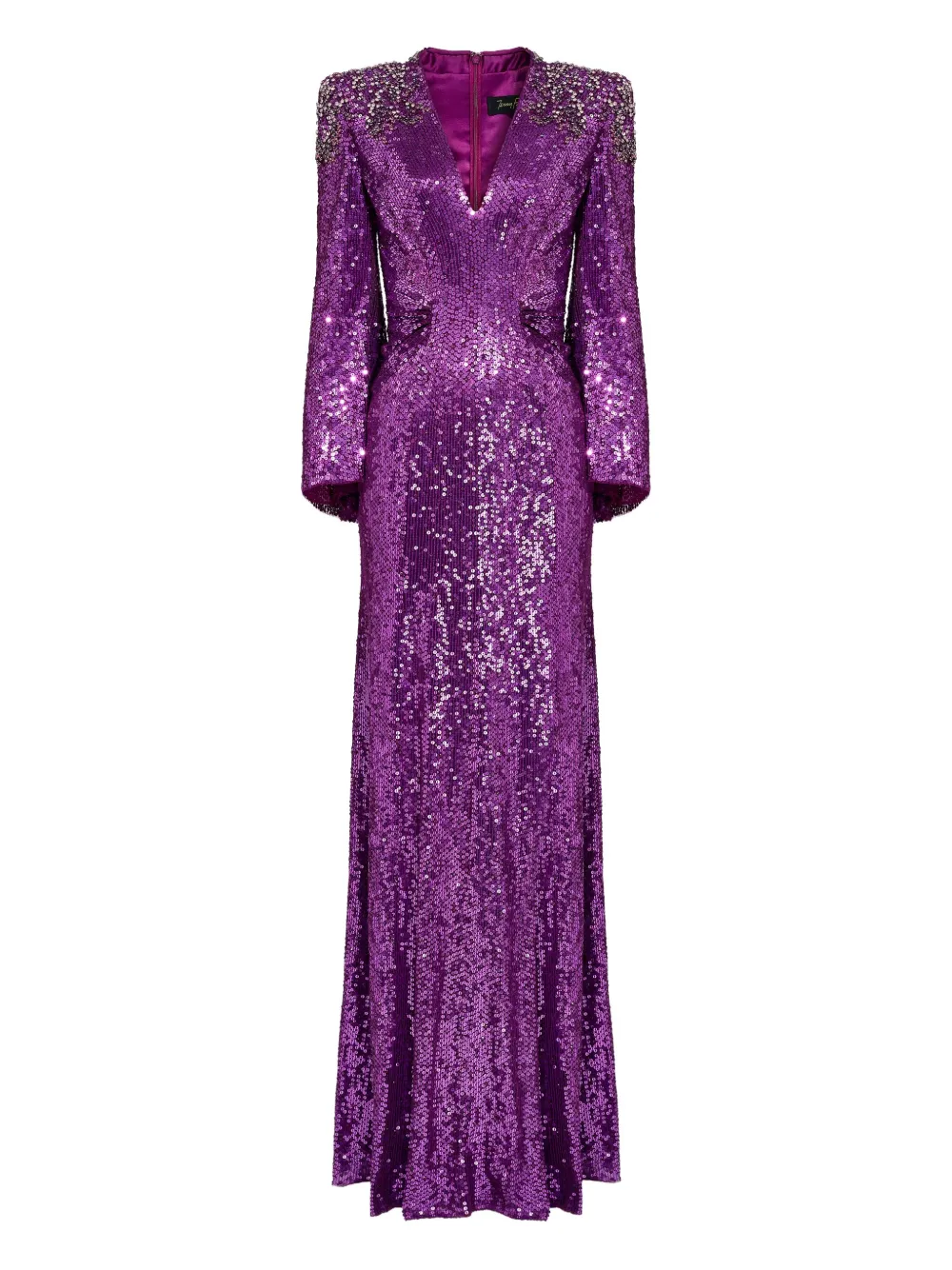 Jenny Packham sequin-embellished V-neck maxi dress | Purple | Image 1