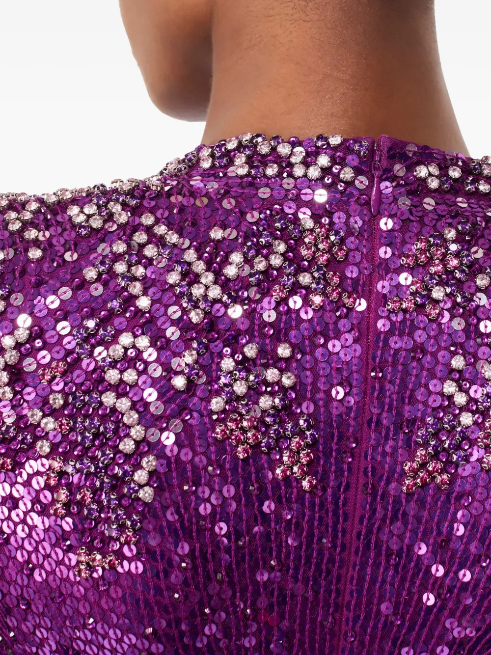 Jenny Packham Maxi-jurk verfraaid met pailletten Paars