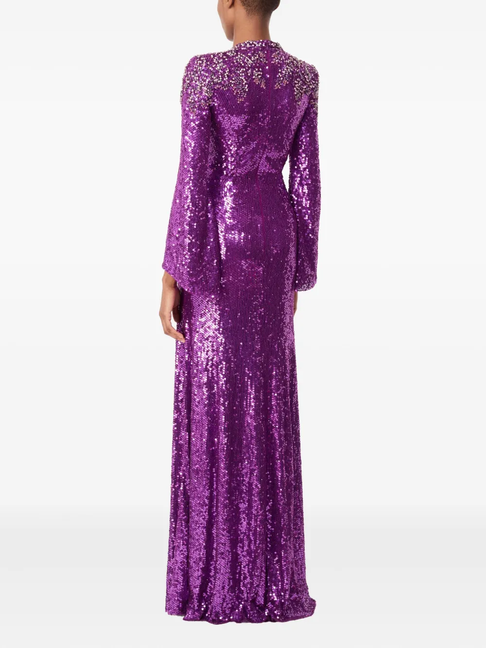 Jenny Packham Maxi-jurk verfraaid met pailletten Paars