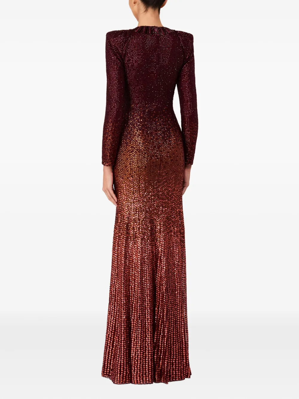 Jenny Packham Juliette Sequin-embellished Puff-sleeve Gown In Red