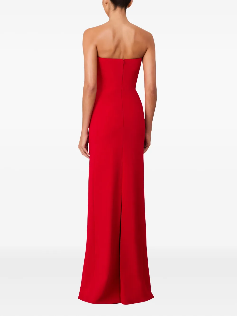 Jenny Packham Crystal-embellished Strapless Maxi Dress In Red