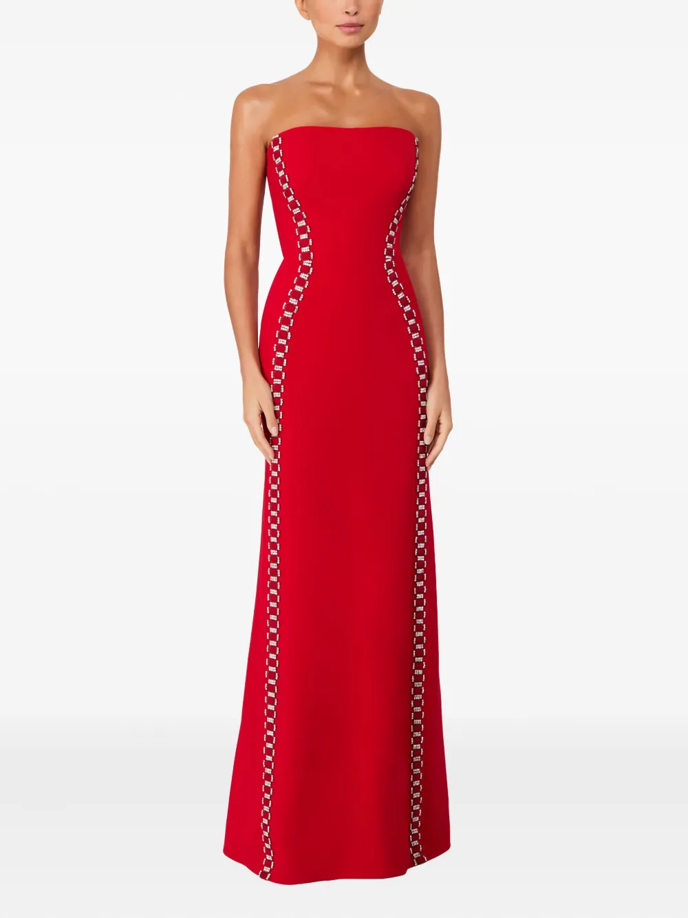 Jenny Packham Maxi-jurk verfraaid met kristallen - Rood