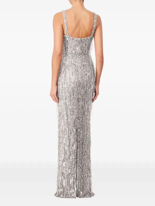 Jenny Packham Fleur Embellished Maxi Dress | Grey | FARFETCH GE Jenny Packham Fleur Embellished Maxi Dress | Grey | FARFETCH GE