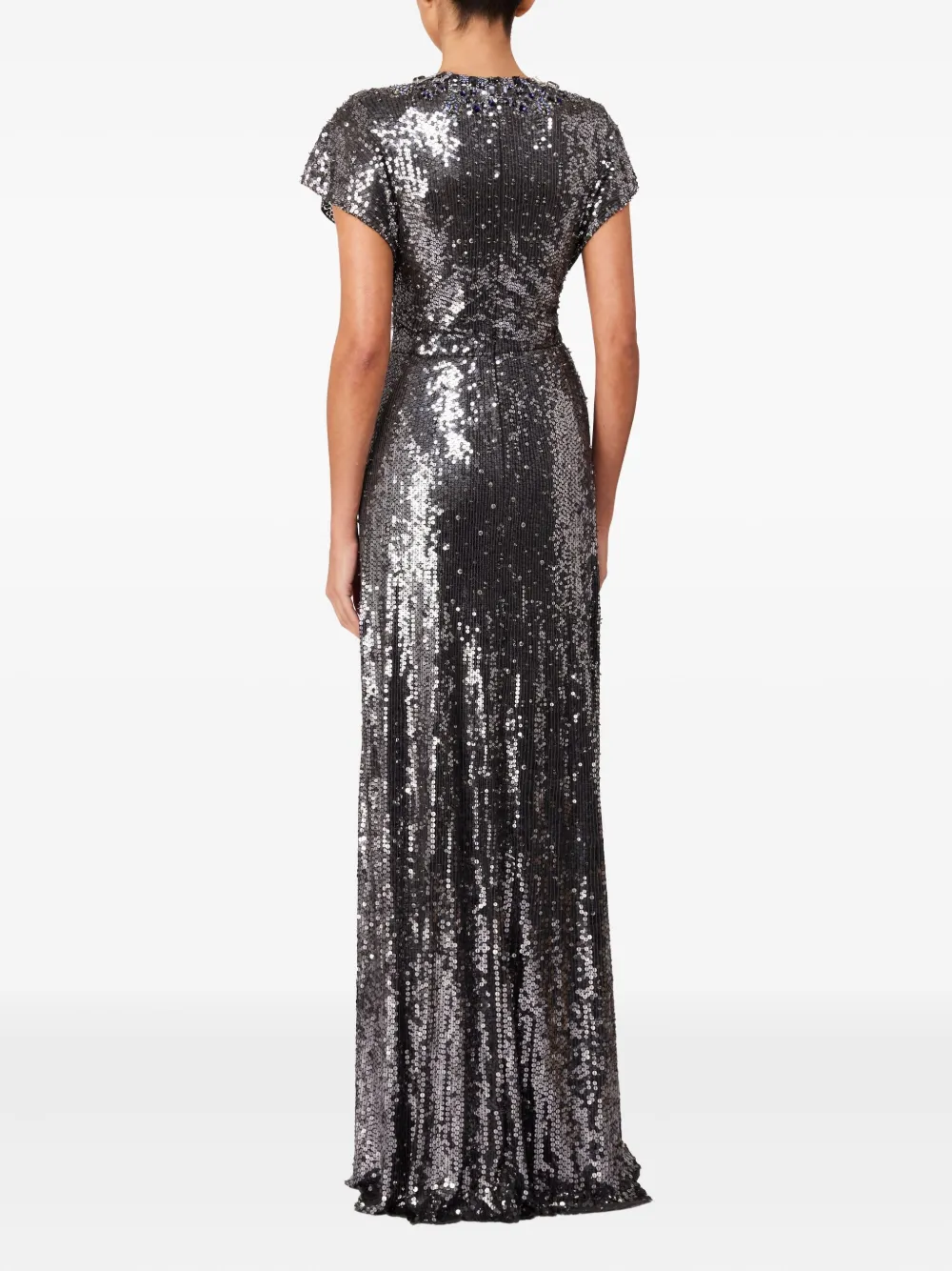 Jenny Packham Maxi-jurk verfraaid met pailletten Grijs