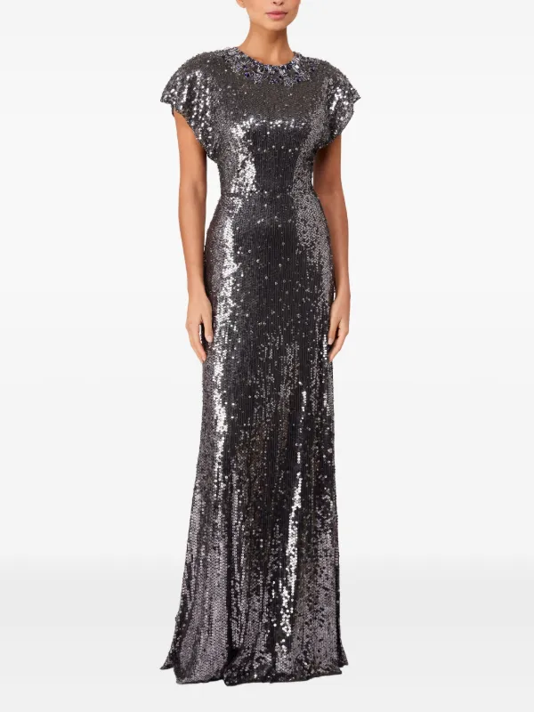 jenny packham grey dress Jenny Packham Passion sequin-embellished Mini Dress | Grey