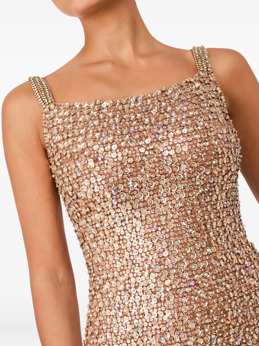 Jenny Packham Maxi-jurk met open achterkant en pailletten Beige