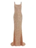 Jenny Packham sequin-embellished open-back maxi dress - Neutrals