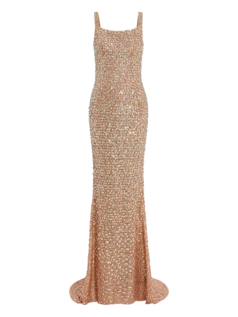 Jenny Packham sequin-embellished open-back maxi dress