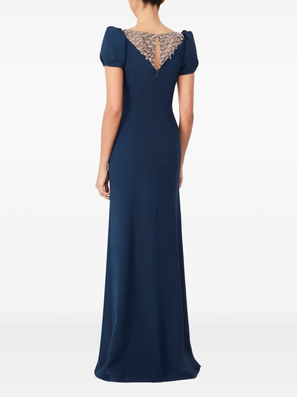 Jenny Packham Maxi-jurk met pofmouwen en verfraaid met kristallen Blauw