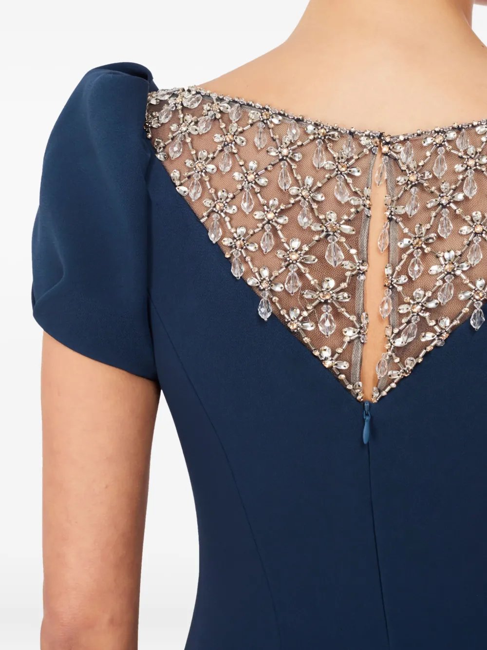 Jenny Packham Maxi-jurk met pofmouwen en verfraaid met kristallen Blauw