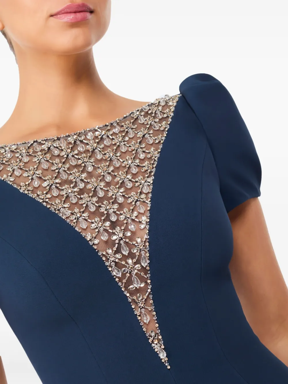 Jenny Packham Maxi-jurk met pofmouwen en verfraaid met kristallen Blauw