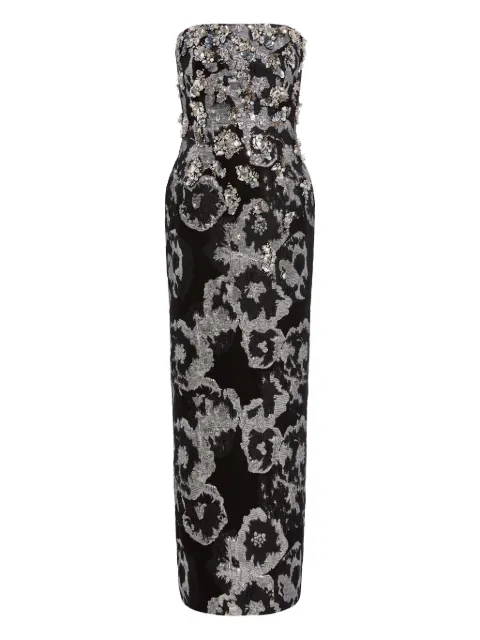 Jenny Packham floral-jacquard maxi dress