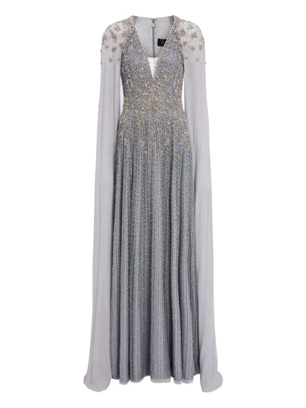 Jenny Packham Abito lungo con decorazione - Grigio
